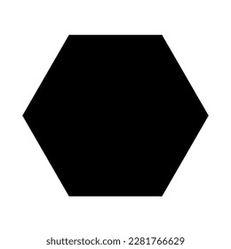 Black hexagon silhouette icon. Vector.