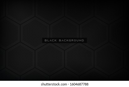 Black hexagon texture background vector