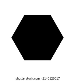 Black Hexagon Vector Icon. Solid Hexagon Icon.