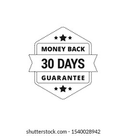 Black hexagonal 30 Days Money Back Guarantee (editable color).