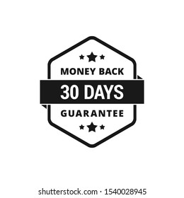 Black hexagonal 30 Days Money Back Guarantee (editable color).