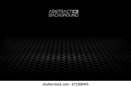 Black hexagonal background. Vector illustration. Dark Background Vector. Honeycomb, Hexagon, black color.