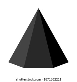 Black hexagonal base pyramid on white background
