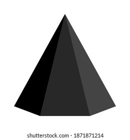 Black hexagonal base pyramid on white background