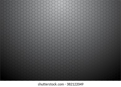 Black hexagonal mesh on gray background vector illustration.