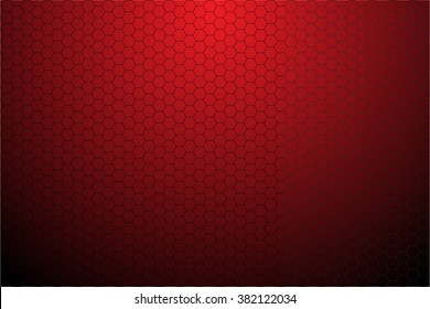 Black hexagonal mesh on red background vector illustration.