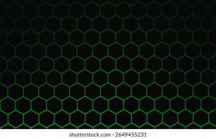 Padrão Hexagonal Preto no Fundo Magma Verde. Conceito moderno de inovação tecnológica. Fundo moderno