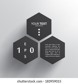 Black Hexagons Geometrical Design