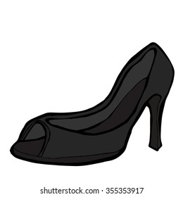  black high heel