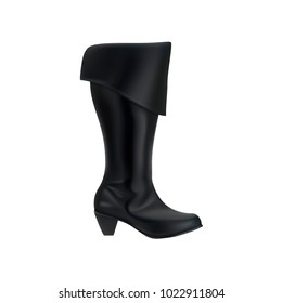 Black high heel boots. Vector illustration.
