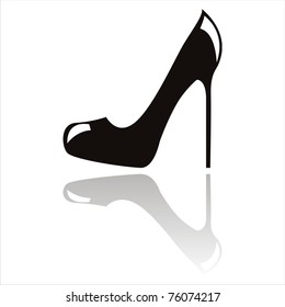 black high heel shoe isolated on white