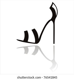 black high heel shoe isolated on white