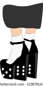 Black high heel shoes. Domino shoes. 
Creative shoes