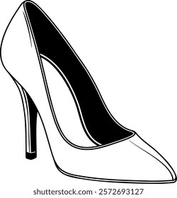 black high heels icon or shoes without background