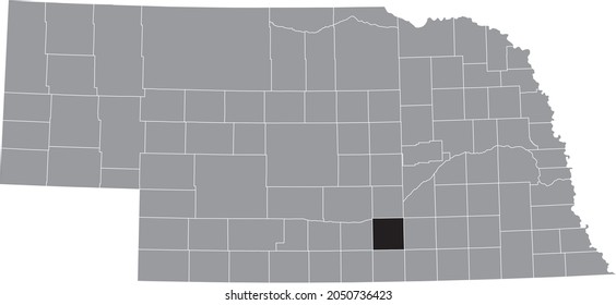 Schwarz markierte Standortkarte des Adams County in grauer Karte des Bundesstaates Nebraska, USA