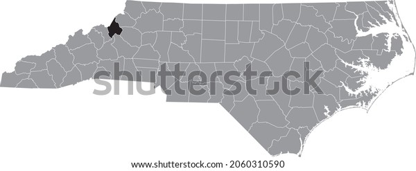 Black Highlighted Location Map Avery County Stock Vector (Royalty Free ...