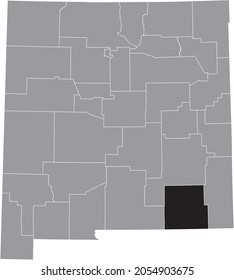 Mapa de ubicación resaltado en negro del Condado de Eddy dentro del mapa gris del Estado Federal de Nuevo México, Estados Unidos