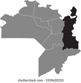 Black Highlighted Location Map Of The Kazansky Sovetsky District (raion) Inside Gray Map Of Kazan, Russia