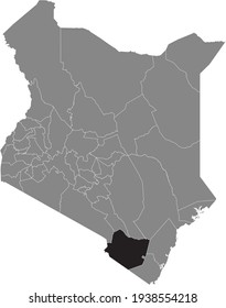 Black highlighted location map of the Kenyan Taita–Taveta county inside gray map of the Republic of Kenya