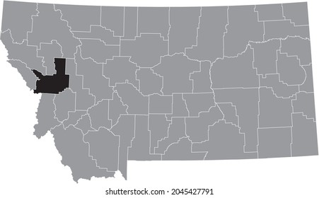 Black Highlighted Location Map Missoula County Stock Vector Royalty   Black Highlighted Location Map Missoula 260nw 2045427791 