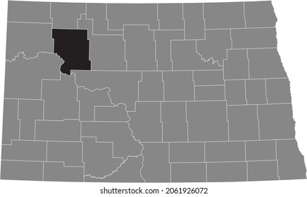 Black Highlighted Location Map Mountrail County Stock Vector (Royalty ...