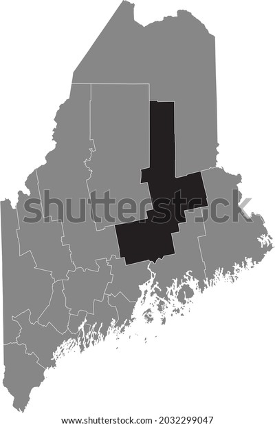 Black Highlighted Location Map Penobscot County Stock Vector (Royalty ...