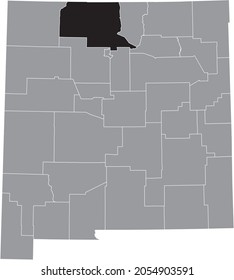 Mapa de ubicación resaltado en negro del condado de Rio Arriba	mapa gris interior del Estado Federal de Nuevo México, EE.UU.