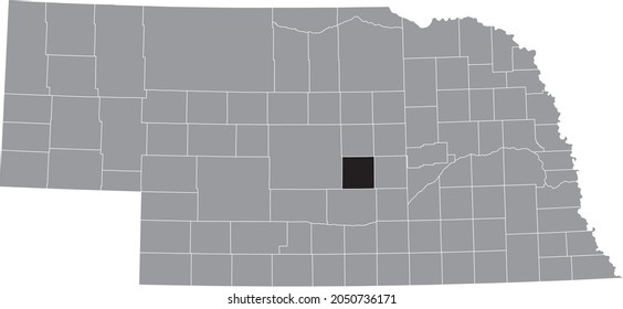 Schwarz markierte Standortkarte des Sherman County in grauer Karte des Bundesstaates Nebraska, USA