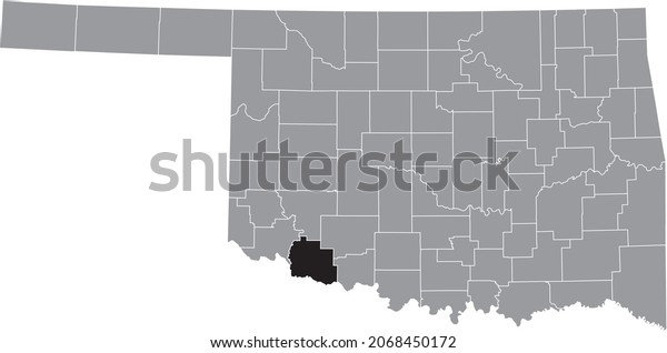 Black Highlighted Location Map Tillman County Stock Vector (Royalty ...