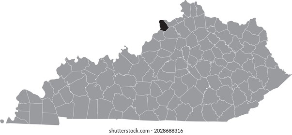 Black Highlighted Location Map Trimble County Stock Vector (Royalty ...