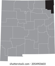 Mapa de ubicación resaltado en negro del Condado de la Unión dentro del mapa gris del Estado Federal de Nuevo México, Estados Unidos