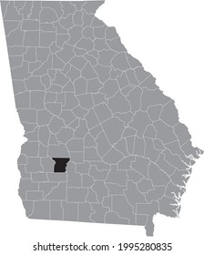 Black highlighted location map of the US Lee county inside gray map of the Federal State of Georgia, USA