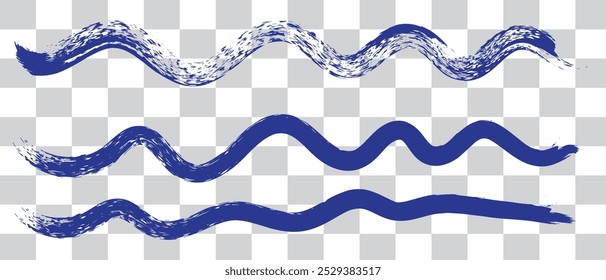 Conjunto de líneas Horizontales en negrita resaltador negro. Rayas de Vector dibujadas con pincel seco. El marcador de Grunge resalta los trazos de subrayado. Garabato de carbón grueso y largas líneas aisladas.