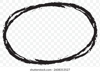 Black highlighter Brush circle on transparent background. EPS 10.