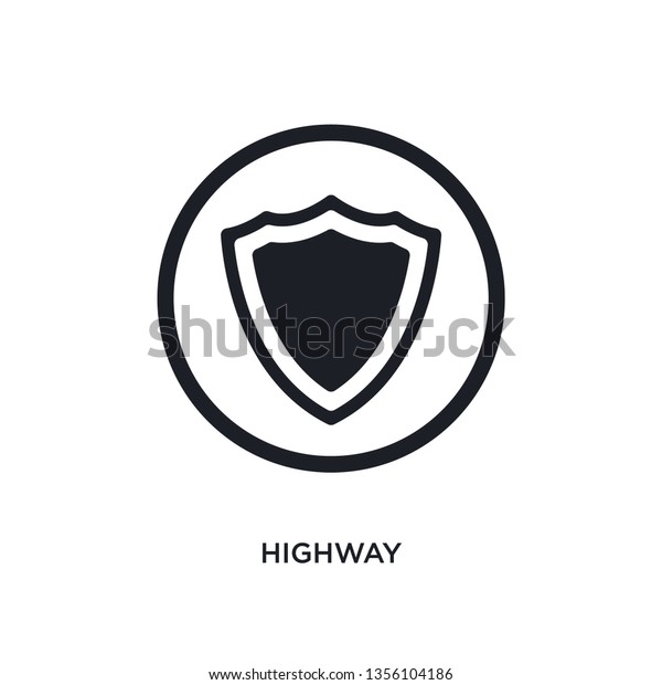 black highway isolated vector icon. simple element\
illustration from traffic signs concept vector icons. highway\
editable logo symbol design on white background. can be use for web\
and mobile