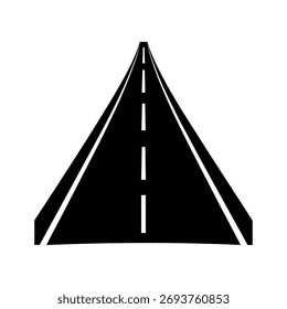 Projeto preto do vetor da silhueta da estrada da estrada no fundo branco