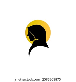 
black hijab logo with white background