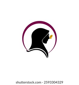 
black hijab logo with white background