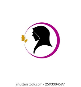 
black hijab logo with white background