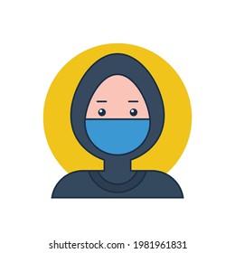 black hijab woman icon, free of virus