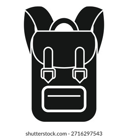 Mochila de senderismo negra con hebillas y bolsillo frontal, perfecta para llevar lo esencial en aventuras al aire libre