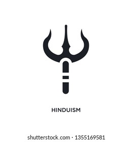 black hinduism isolated vector icon. simple element illustration from religion concept vector icons. hinduism editable logo symbol design on white background. can be use for web and mobile
