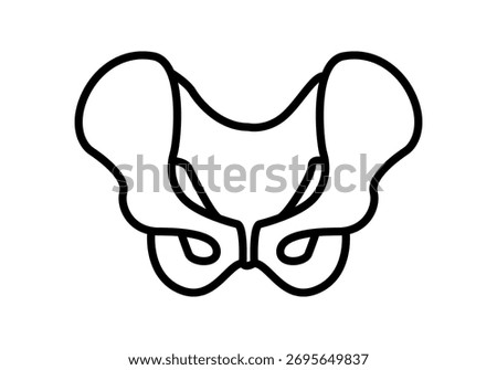 Black hip icon on white background