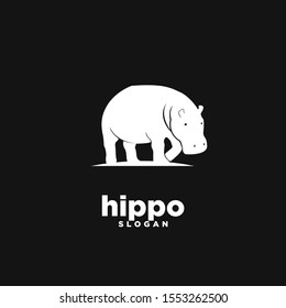 Black hippo logo icon design vector illustration