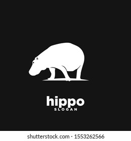 Black hippo logo icon design vector illustration