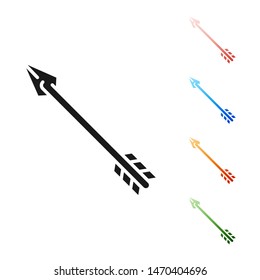 Black Hipster arrow icon isolated on white background. Set icons colorful. Vector Illustration