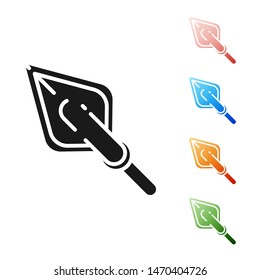 Black Hipster arrow tip icon isolated on white background. Set icons colorful. Vector Illustration