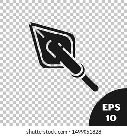Black Hipster arrow tip icon isolated on transparent background.  Vector Illustration