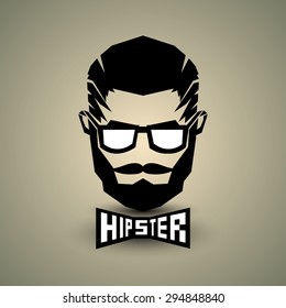 Black hipster sign with text design on background
