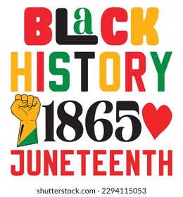 Black History 1865 Juneteenth SVG Design Vector File.